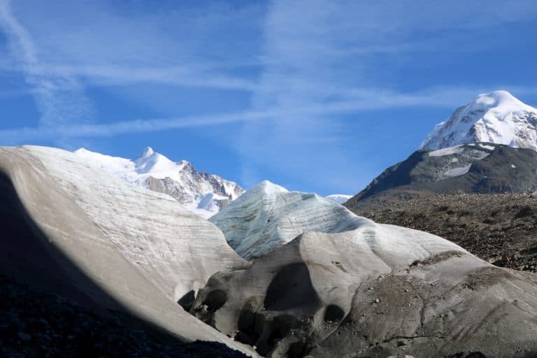 Glacier with blue sky